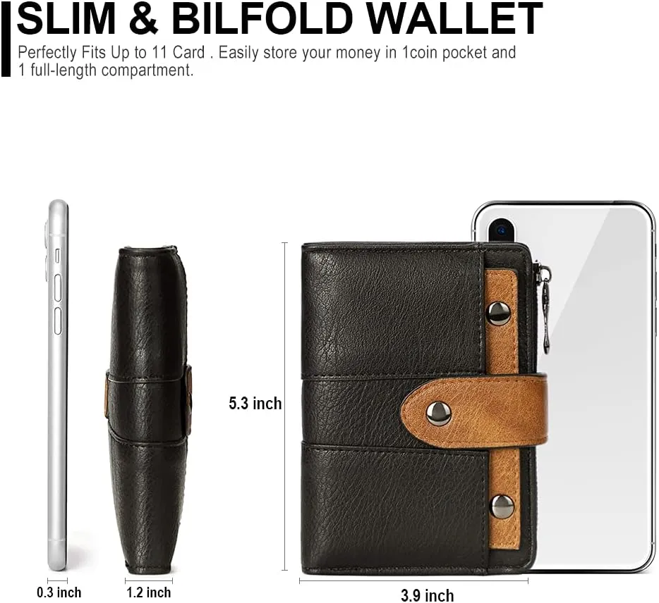 CLUCI Small Wallet for Women Leather Slim Womens Wallet Bifold Multi Card Holder Organizer Designer with Removable ID Window