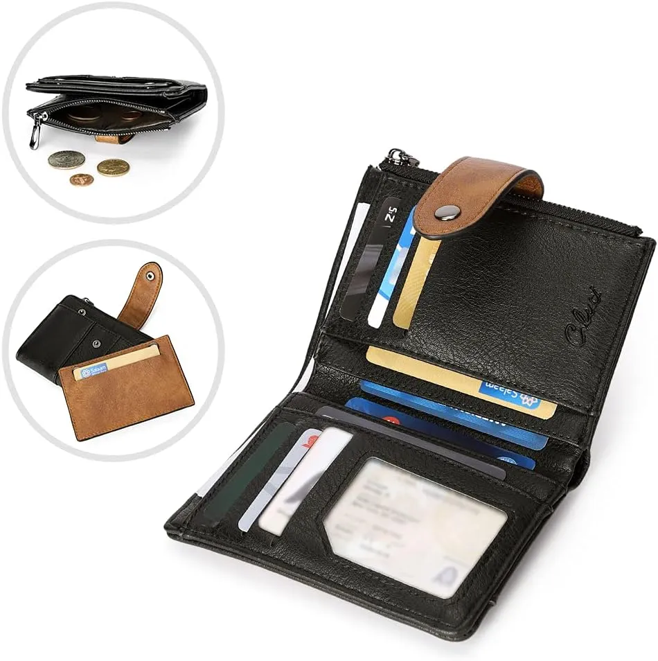 CLUCI Small Wallet for Women Leather Slim Womens Wallet Bifold Multi Card Holder Organizer Designer with Removable ID Window