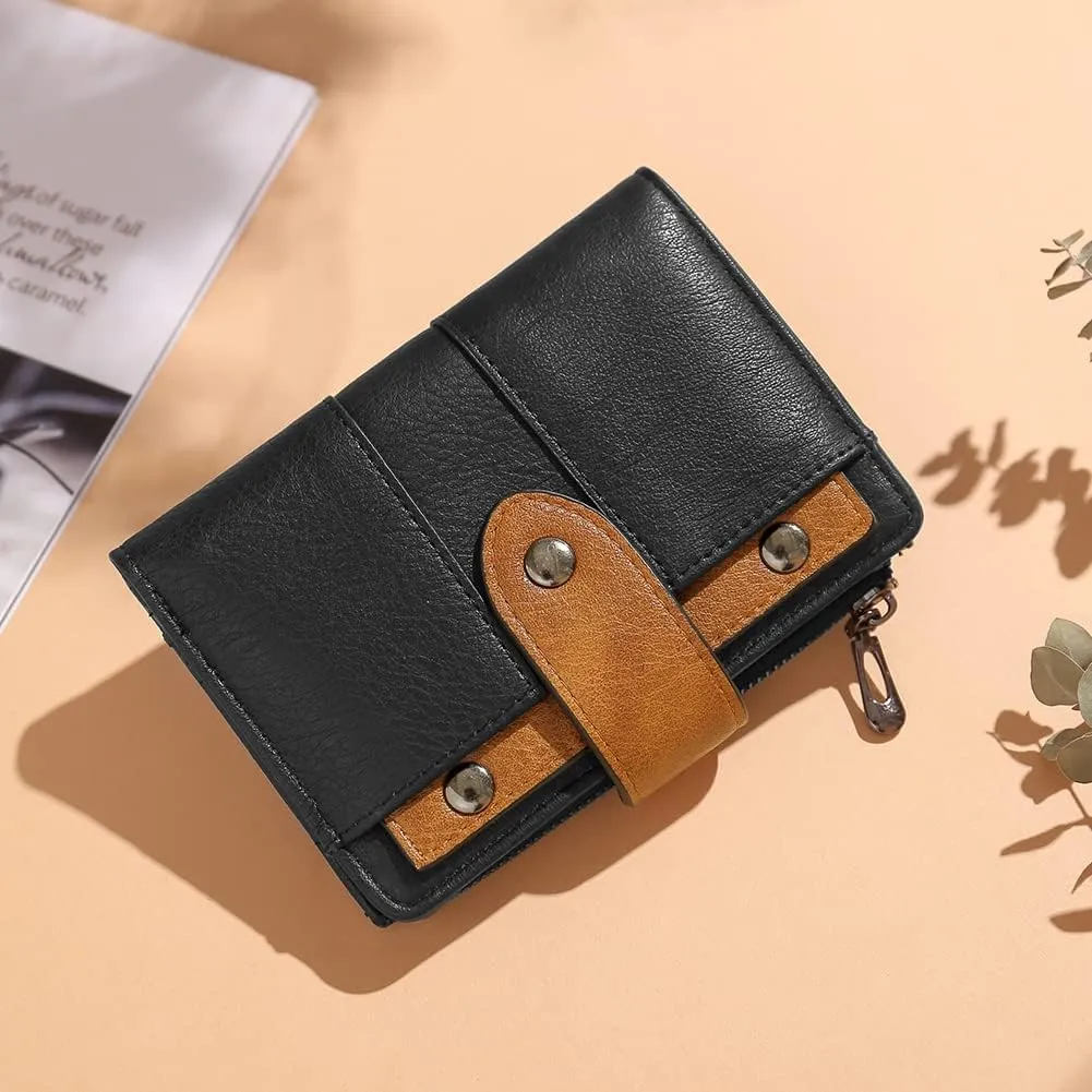 CLUCI Small Wallet for Women Leather Slim Womens Wallet Bifold Multi Card Holder Organizer Designer with Removable ID Window