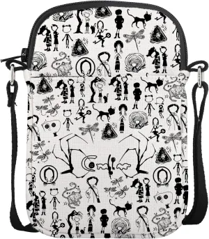 CMNIM Cora Movie Crossbody Bag Horror Film Merch Cartoon Ghoost Mother Shoulder Purse for The S Door Fans Gifts