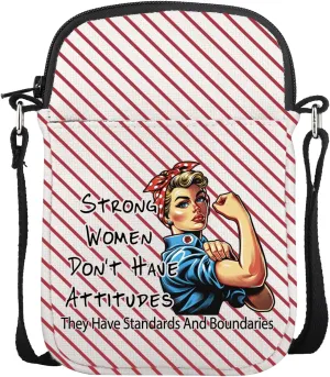 CMNIM Feminist Gifts Motivational Girl Power Gifts Strong Women Have Standards and Boundaries Crossbody Bag Rosie Shoulder