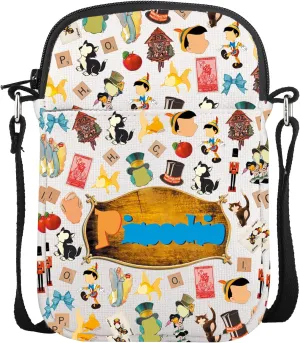 CMNIM Pinochio Gifts Cartoon Characters Crossbody Purse Bag for Movie Fans Gifts Jimi-y Cricket Shoulder Bag