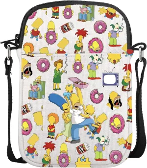 CMNIM Simps-n Family Donut Crossbody Bag Simps-n TV Season Gifts for Fans Springfield Characters Shoulder Strap Messenger Bag