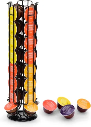 Coffee Pod Storage Carousel Holder Organizer Compatible with 32 Dolce Gusto Capsules,Modern Black Design, Home or Office Kitchen Counter Organizer