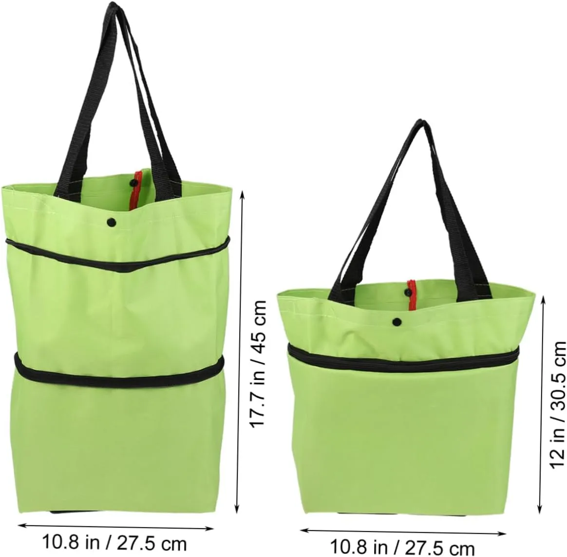 Collapsible Luggage Cart Portable Folded Shopping Trolley for Vegetables Groceries Lightweight Design for Travel Sports and Daily Shopping Green