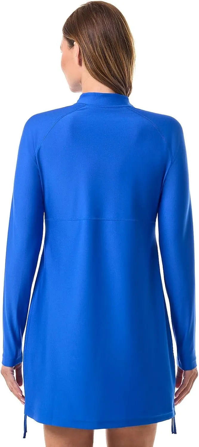Coolibar UPF 50  Women's Lawai Ruche Swim Shirt - Sun Protective