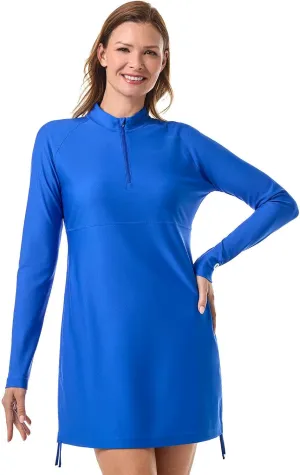 Coolibar UPF 50  Women's Lawai Ruche Swim Shirt - Sun Protective