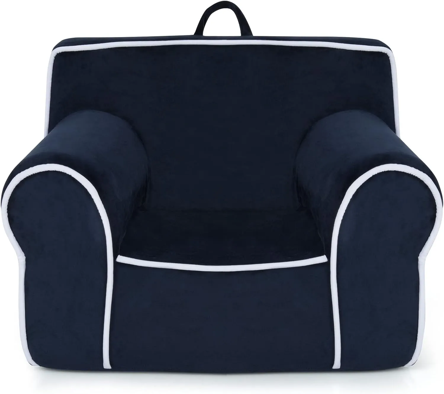 Costzon Kids Couch, Toddler Soft Sofa Chair w/Removable & Washable Velvet Surface for Preschool, Play Room, Nursery, Kindergarten, Toddler Sofa Couch for 0-5 Boys Girls Birthday Gift (Navy Blue)