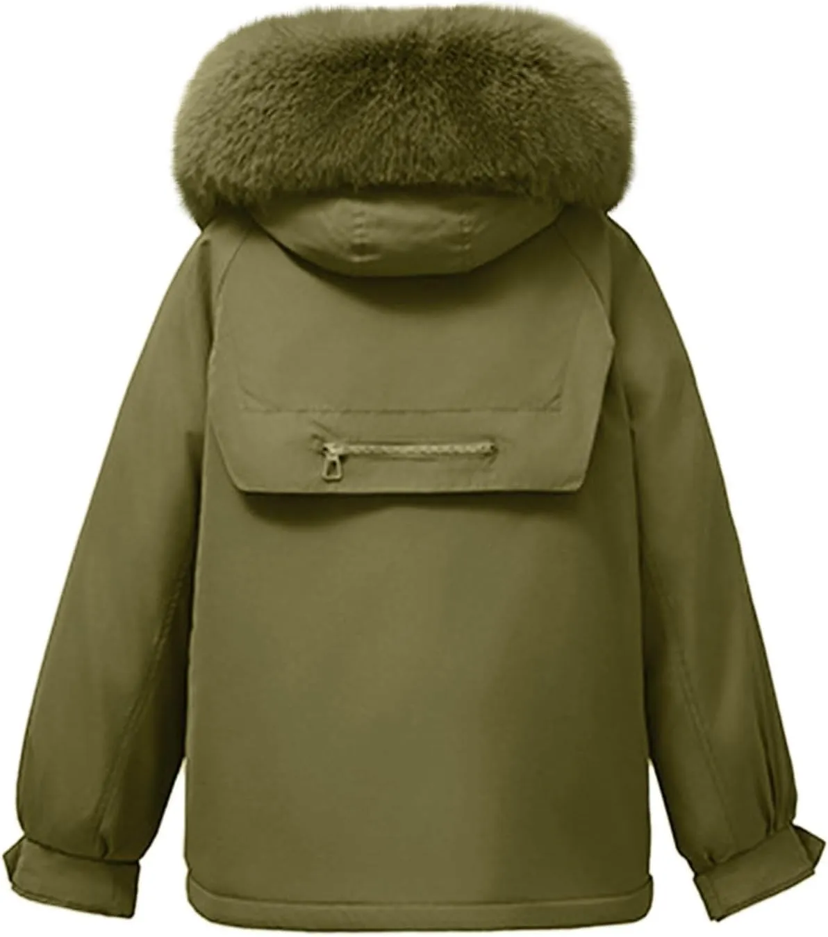 Cotton Winter Puffer Parka Jacket for Women Furry Fur Hooded Quilted Trendy Warm Windproof Thicken Casual Outerwear
