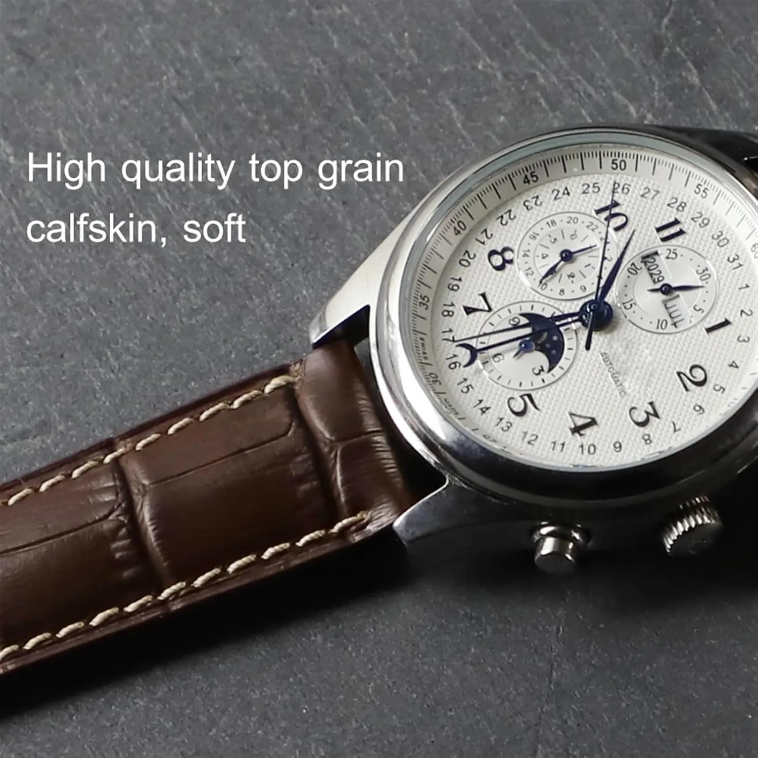 Cowhide Leather Watchbands for L2 L4 Master Collection Flagship Evidenza Strap Watch Bands Calfskin Bracelet L2.628.673