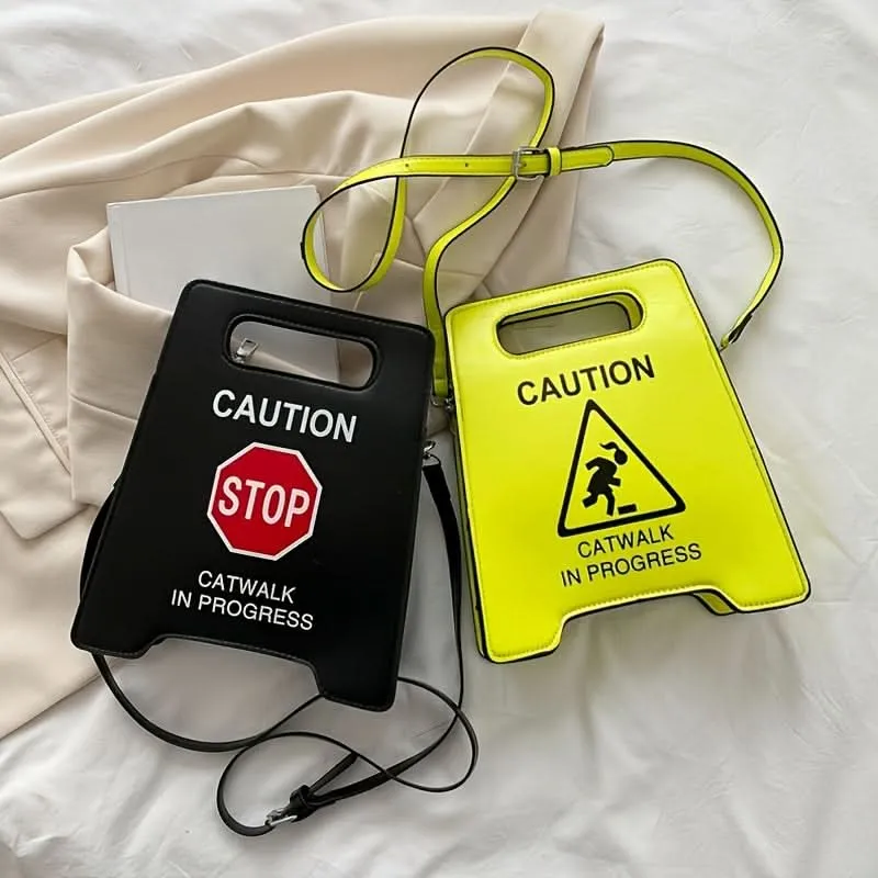Creative Stop Sign Crossbody Bag – Faux Leather Novelty Messenger Bag for Women
