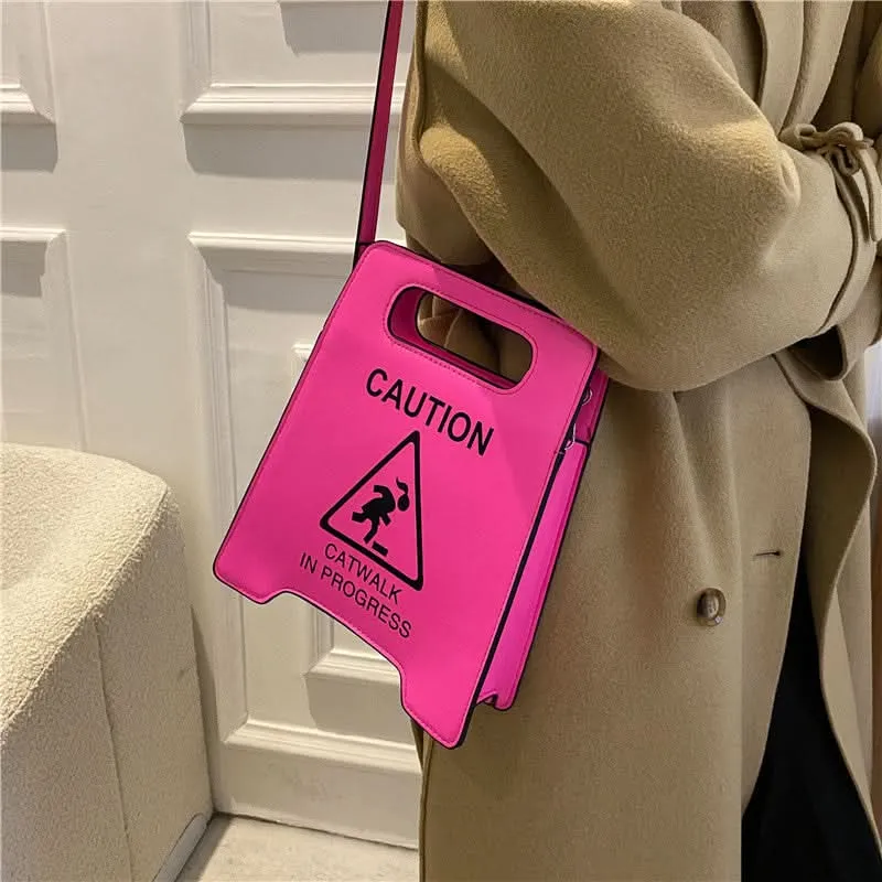 Creative Stop Sign Crossbody Bag – Faux Leather Novelty Messenger Bag for Women