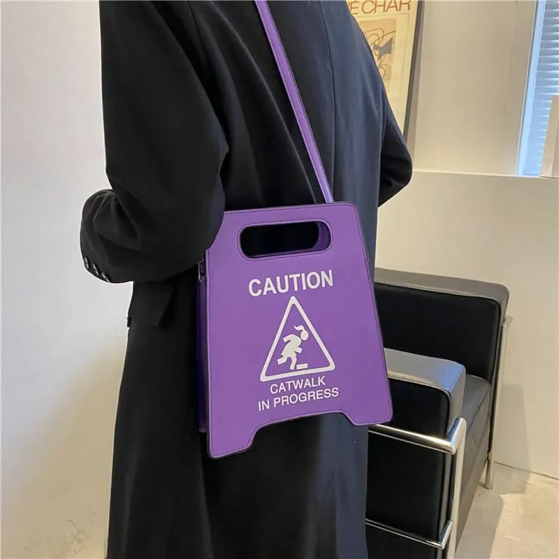 Creative Stop Sign Crossbody Bag – Faux Leather Novelty Messenger Bag for Women