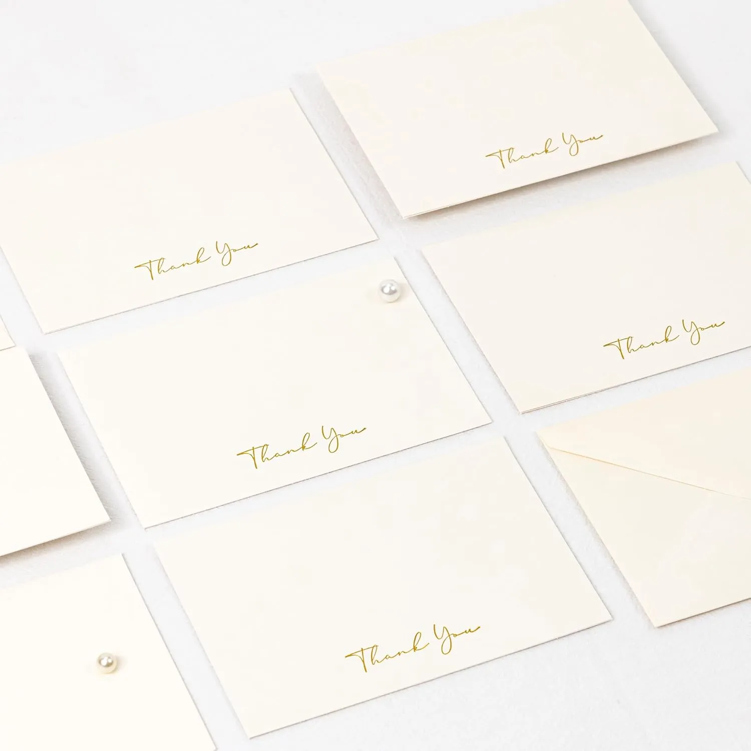 Crisky 50 Pack Thank You Greeting Cards With Envelope Printable Ivory Thank You Cards for Wedding/Bridal Shower/Baby Shower/Business/Graduation