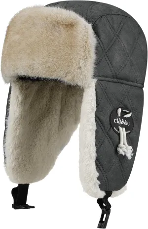 Croogo Trapper Hat Winter Hats for Men Trooper Russian Warm Hat with Ear Flaps Women Ushanka Fur Hat Windproof Ski Hat