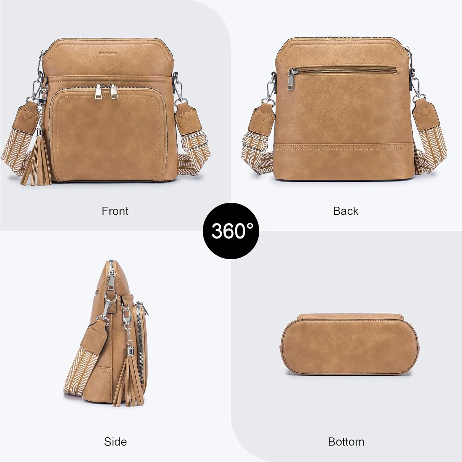 Crossbody Purse for Women,Lightweight Medium Crossbody Bag Soft Leather Women's Shoulder Handbags with Tassel