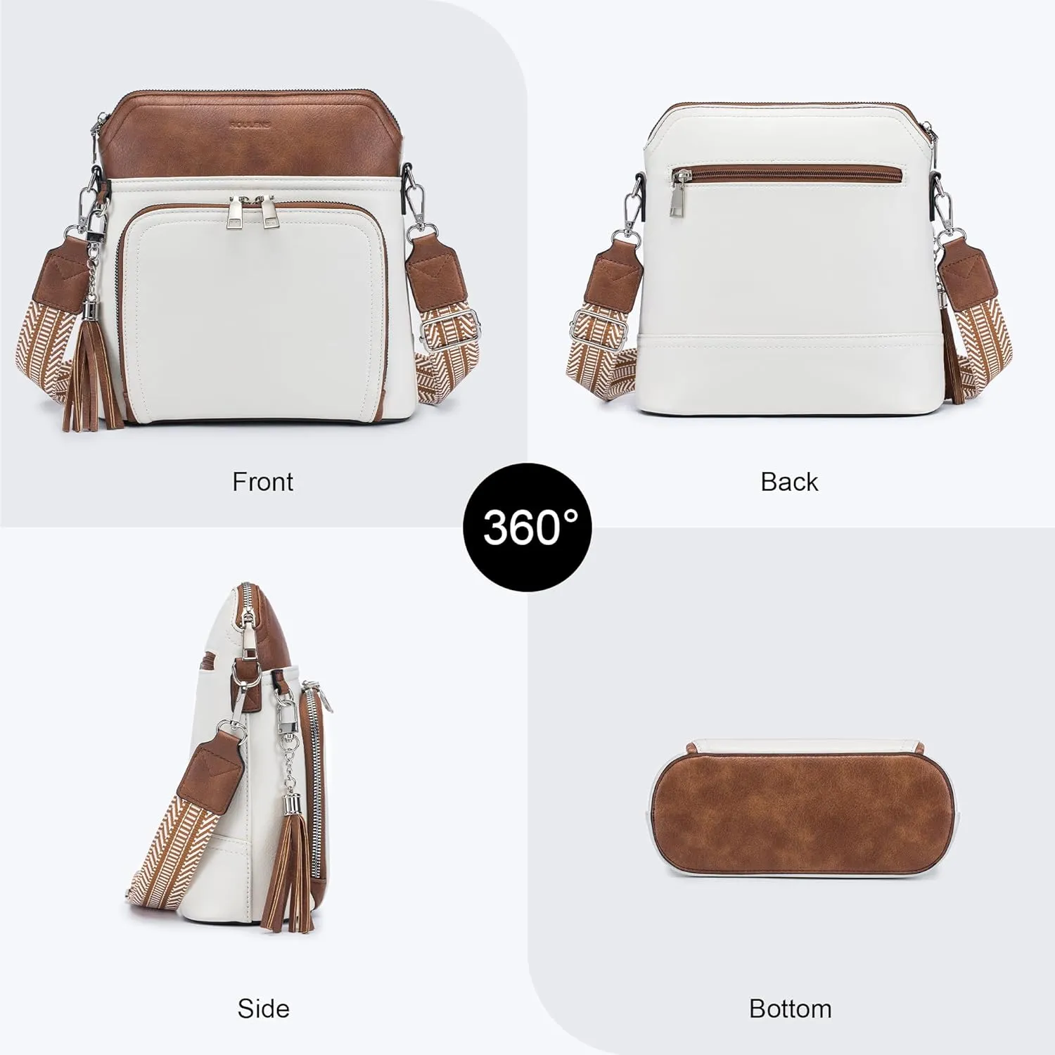 Crossbody Purse for Women,Lightweight Medium Crossbody Bag Soft Leather Women's Shoulder Handbags with Tassel