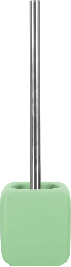 Cubic Toilet Brush Holder, Stainless_Steel Pale Green, 10.8 x 38 x 10.8 cm
