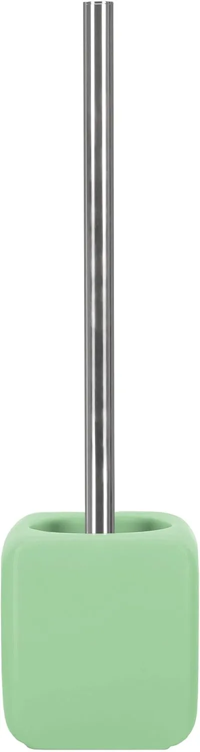 Cubic Toilet Brush Holder, Stainless_Steel Pale Green, 10.8 x 38 x 10.8 cm