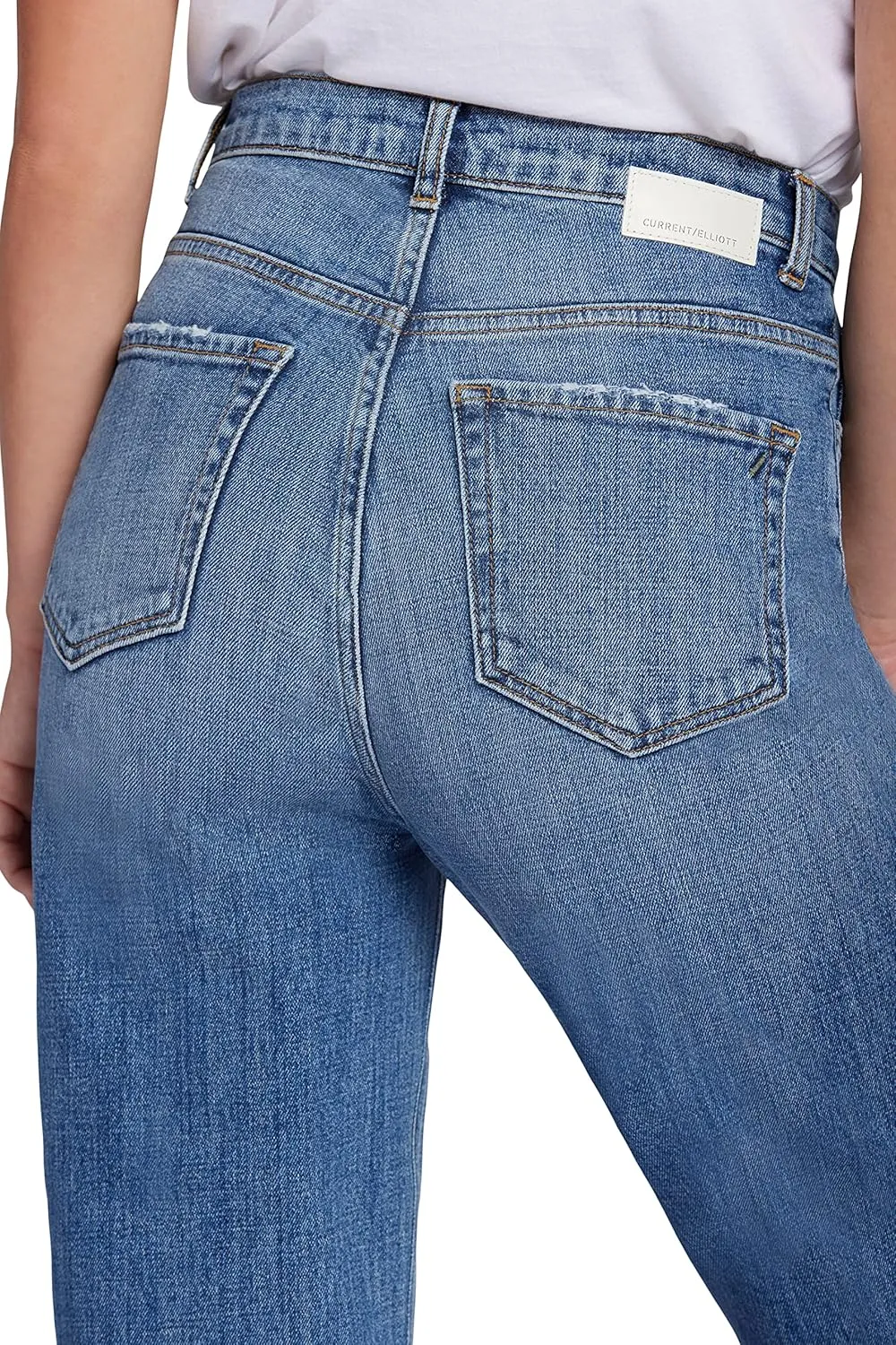 Current/Elliott Women’s The Jaunt – Balloon Leg High Waisted Jeans in Dunes Blue