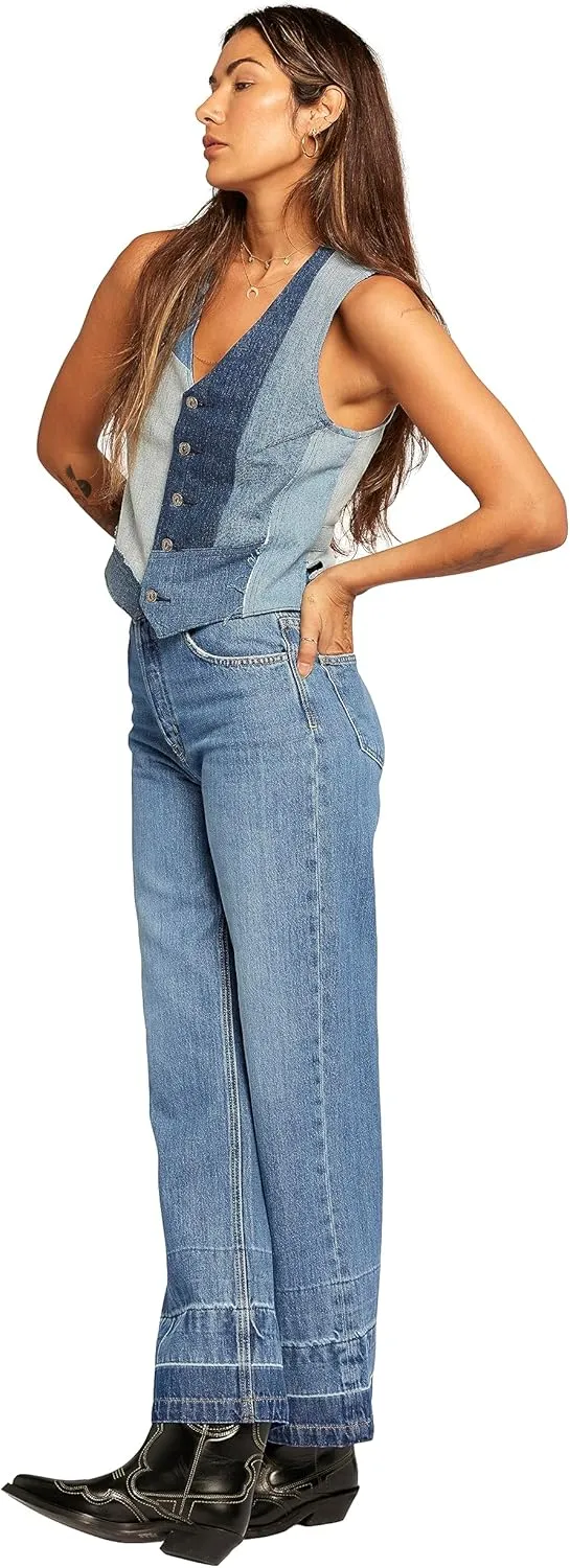Current/Elliott Women’s The Navigator Wide Leg Pant – High Rise Denim for Women