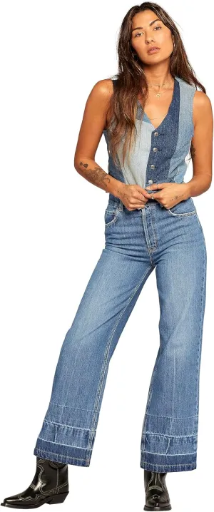 Current/Elliott Women’s The Navigator Wide Leg Pant – High Rise Denim for Women