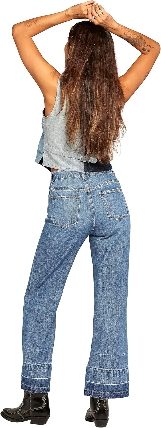 Current/Elliott Women’s The Navigator Wide Leg Pant – High Rise Denim for Women