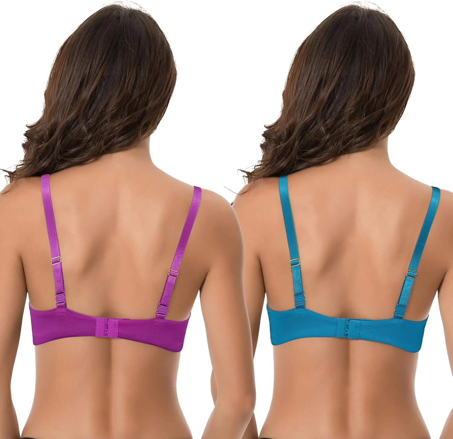 Curve Muse Women's Plus Size Padded Underwire Convertible Full Coverage Bra