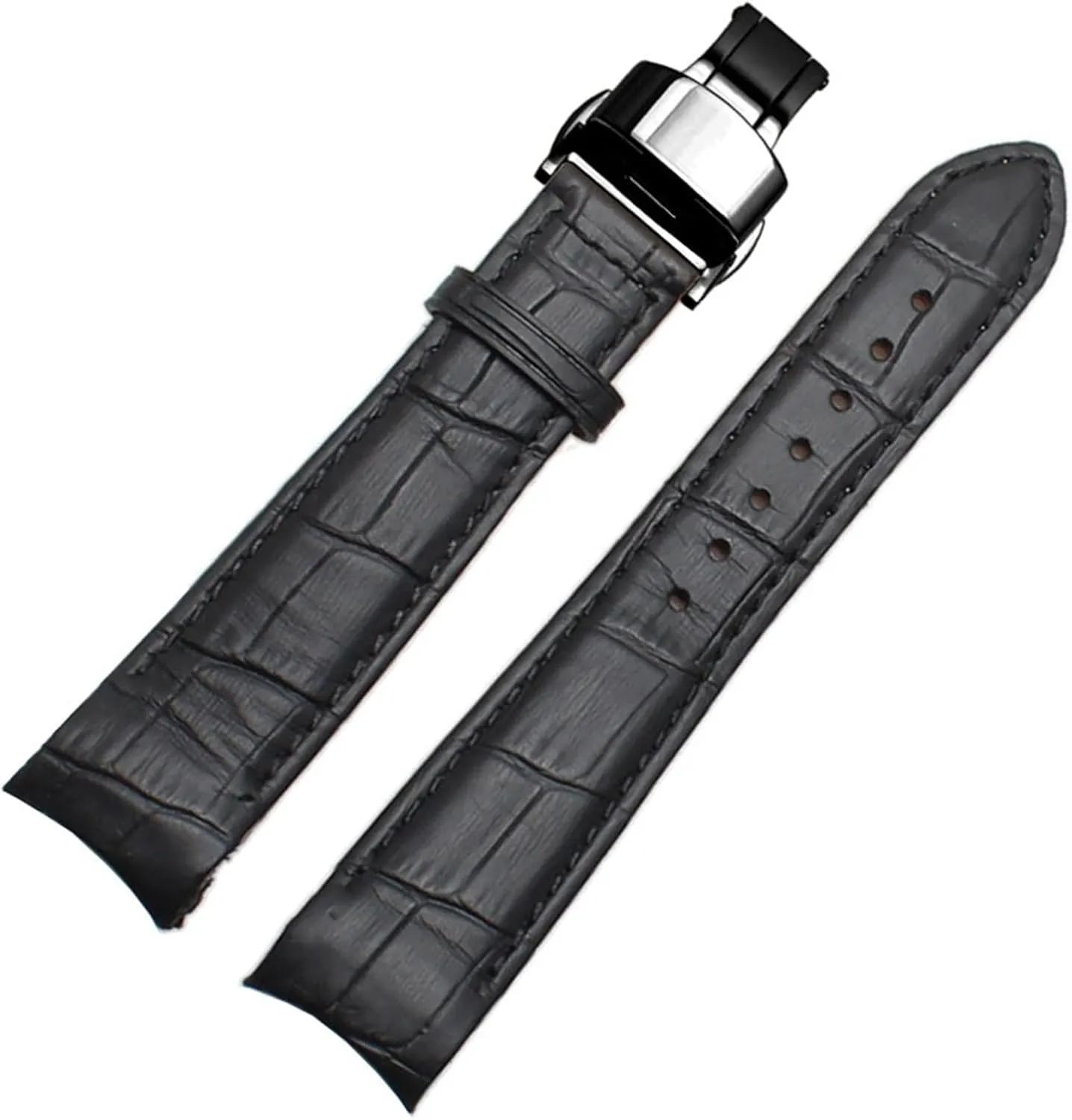 Curved end men watchband straps for BL9002-37 05A BT0001-12E 01A brand watch genuine leather with butterfly buckle 20 21 22mm