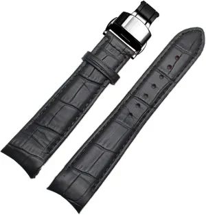 Curved end men watchband straps for BL9002-37 05A BT0001-12E 01A brand watch genuine leather with butterfly buckle 20 21 22mm