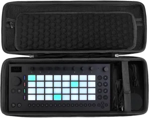 Custom Production Stations Case Compatible with Ableton Move with Mesh Pocket Inside Cable Compartment Fixed Design Compact Travel case