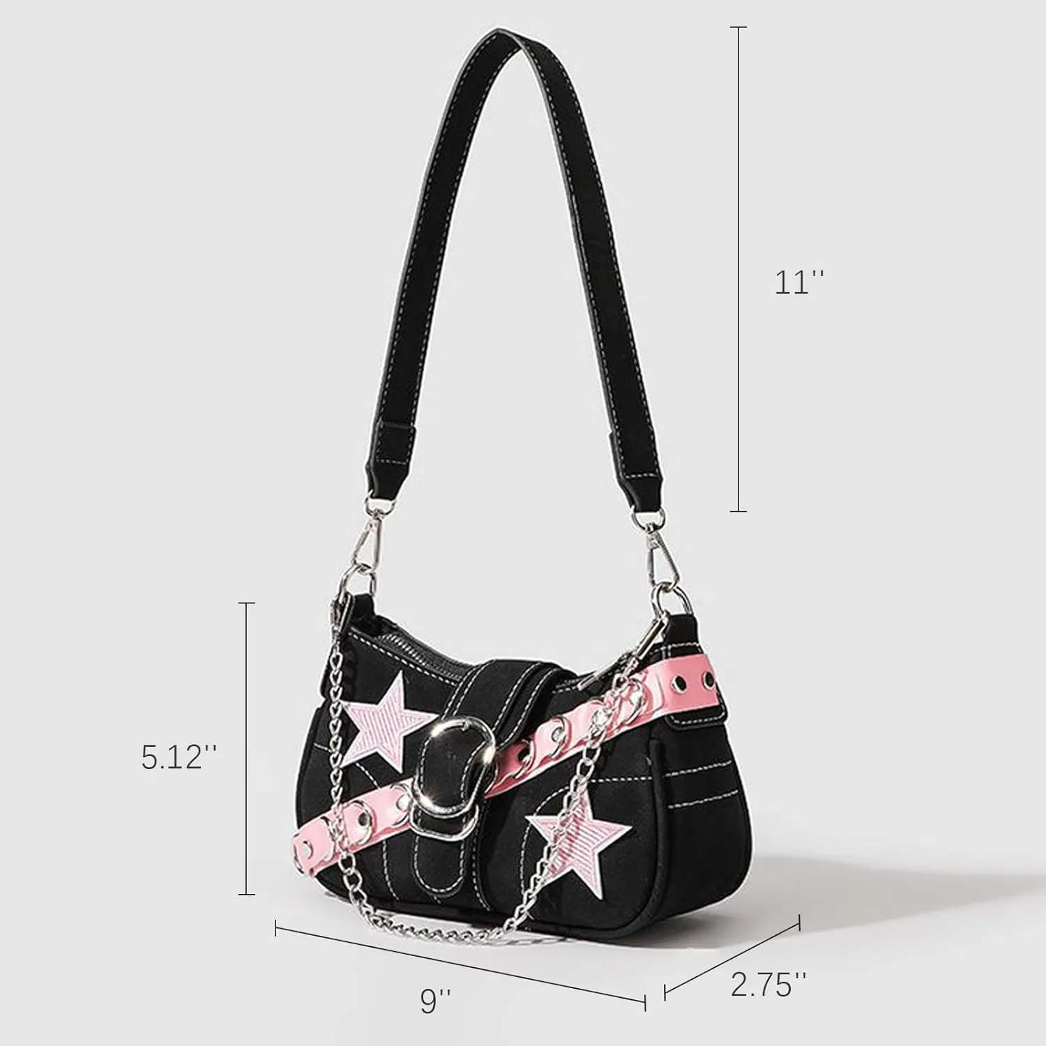 Cute Y2k Purse, Hand Bag Star Pattern Y2k Accessories Punk Style for Women Vintage Bag
