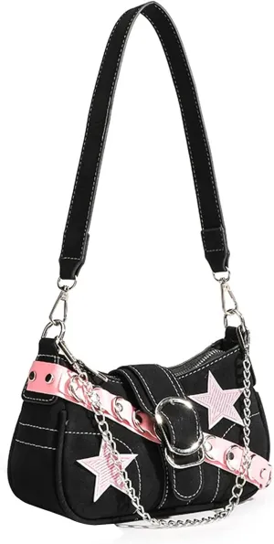 Cute Y2k Purse, Hand Bag Star Pattern Y2k Accessories Punk Style for Women Vintage Bag