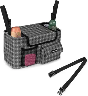 Damero Wheelchair Backpack Bag, wheelchair Tote to Hang on Back for Elder and Disabled, Gray Dots