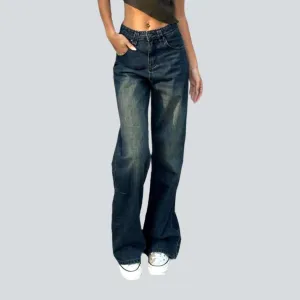 Dark wash vintage straight jeans