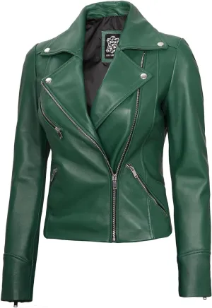 Decrum Asymmetrical Real Leather Jacket Women – Trendy Fashion Lambskin Womens Leather Jacket