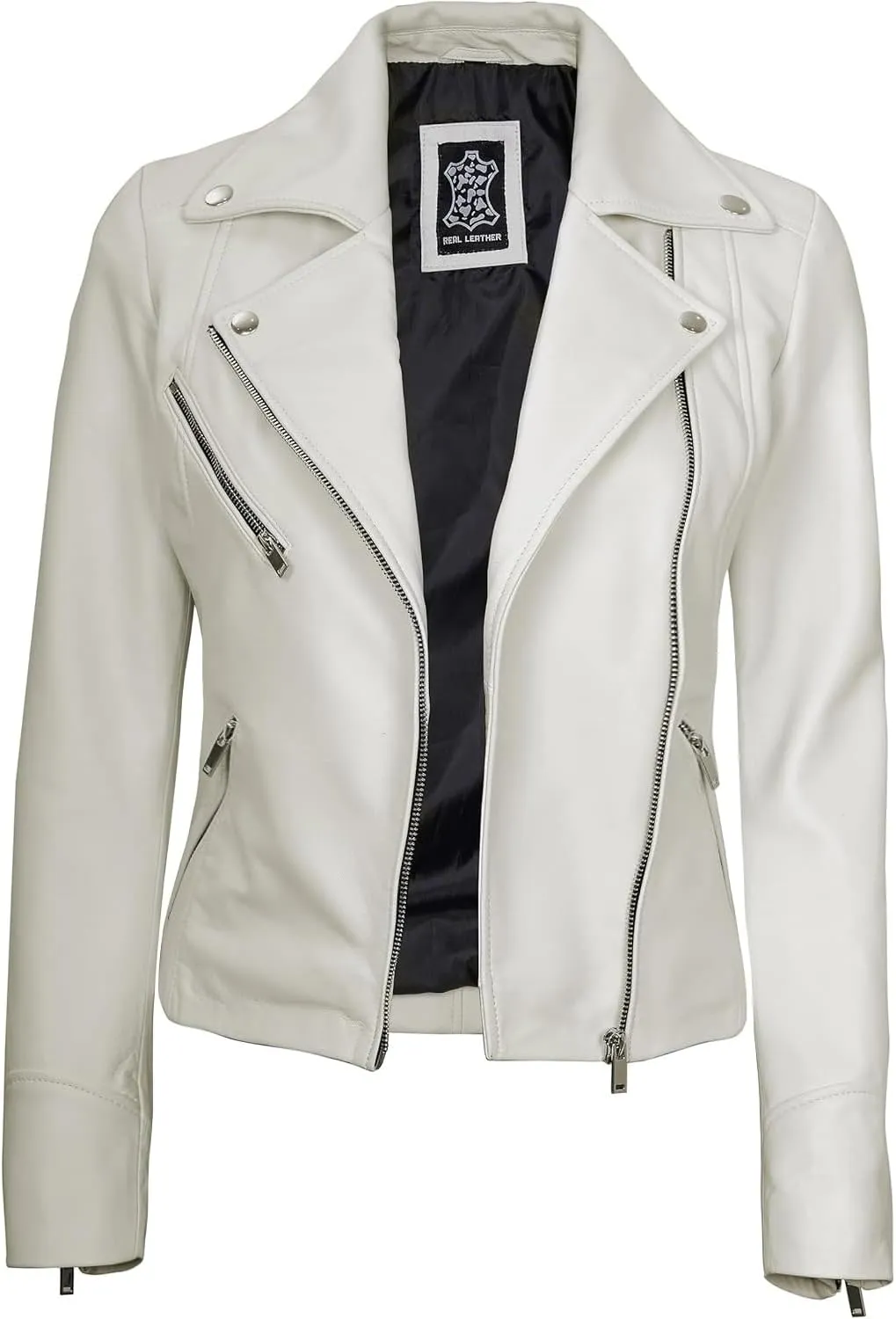 Decrum Asymmetrical Real Leather Jacket Women – Trendy Fashion Lambskin Womens Leather Jacket