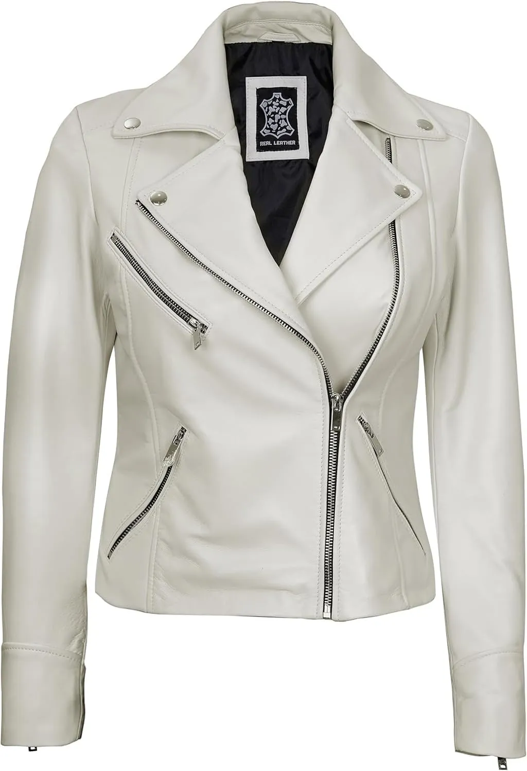 Decrum Asymmetrical Real Leather Jacket Women – Trendy Fashion Lambskin Womens Leather Jacket