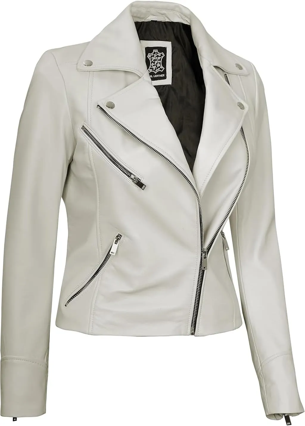 Decrum Asymmetrical Real Leather Jacket Women – Trendy Fashion Lambskin Womens Leather Jacket