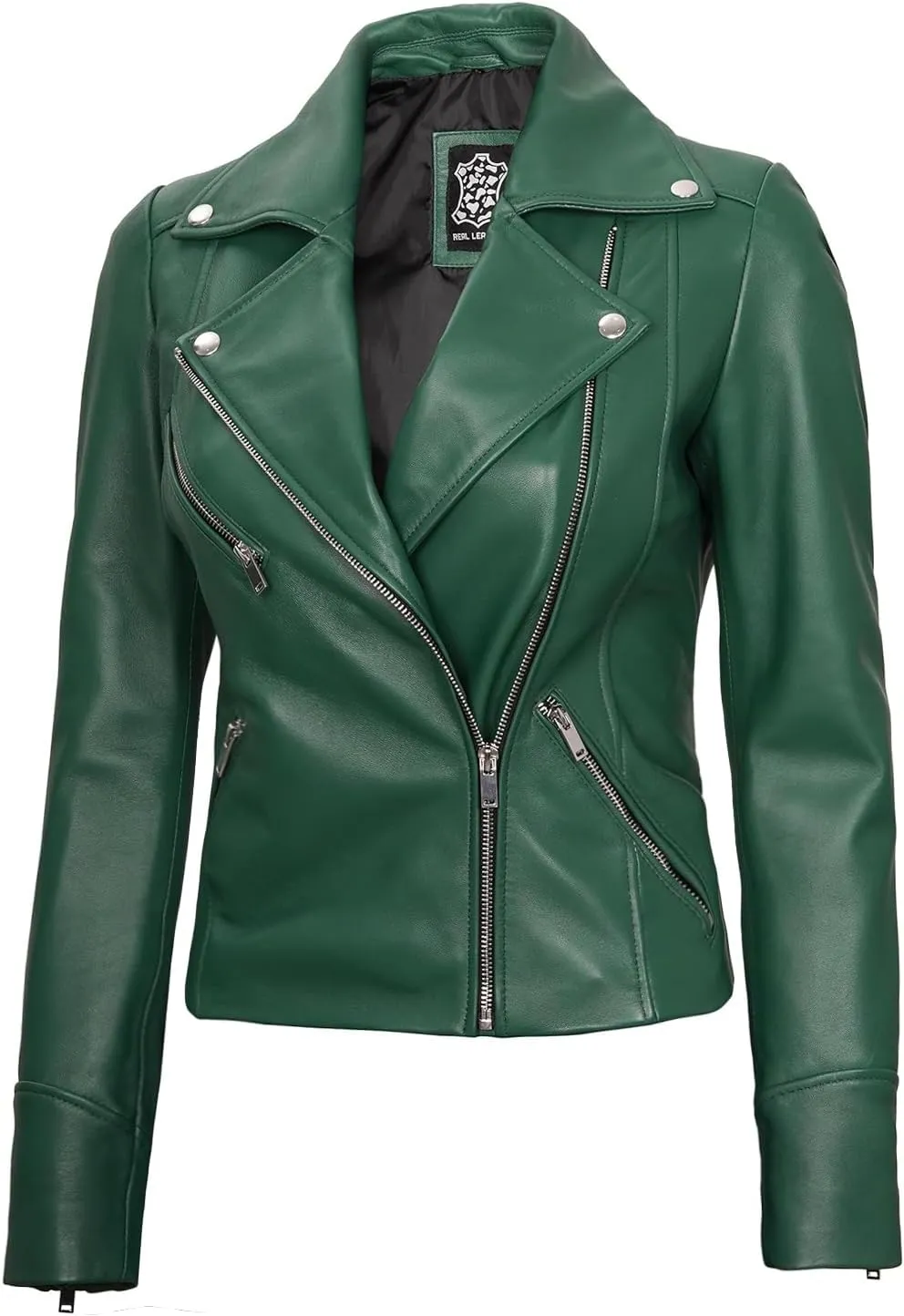 Decrum Asymmetrical Real Leather Jacket Women – Trendy Fashion Lambskin Womens Leather Jacket