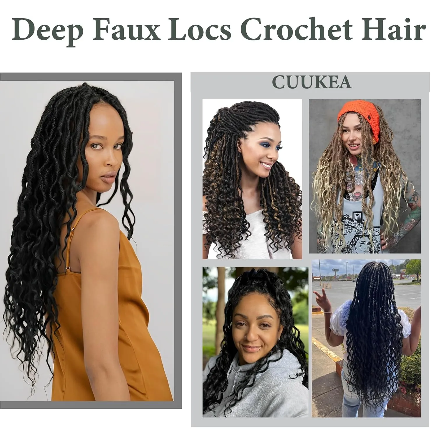 Deep Faux Locs Crochet Hair 14 Inch 8 Packs Goddess Locs Crochet Hair Pre Looped Curly Crochet Hair for Black Women Soft Locs Crochet Braids with Curly Ends (Black mixed Dark Brown)
