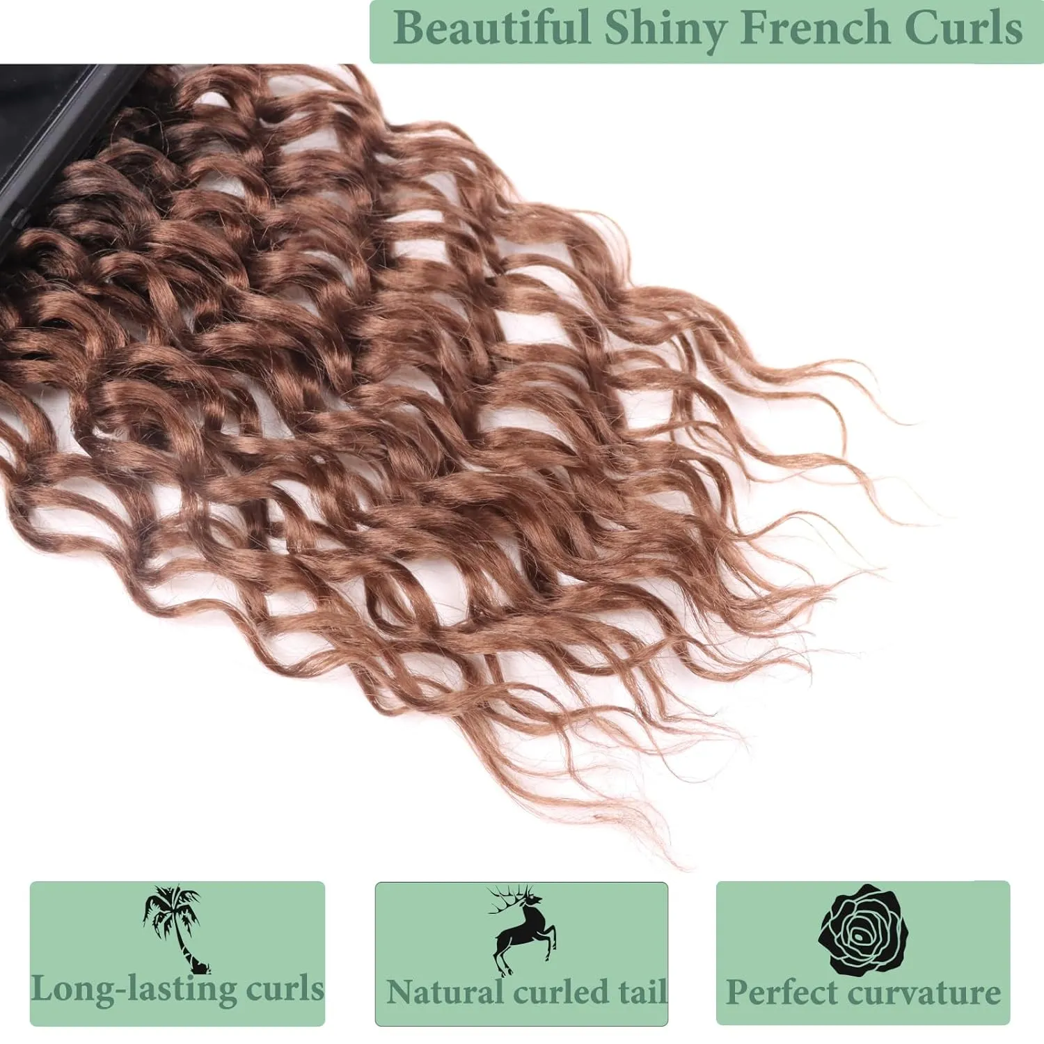Deep Faux Locs Crochet Hair 14 Inch 8 Packs Goddess Locs Crochet Hair Pre Looped Curly Crochet Hair for Black Women Soft Locs Crochet Braids with Curly Ends (Black mixed Dark Brown)