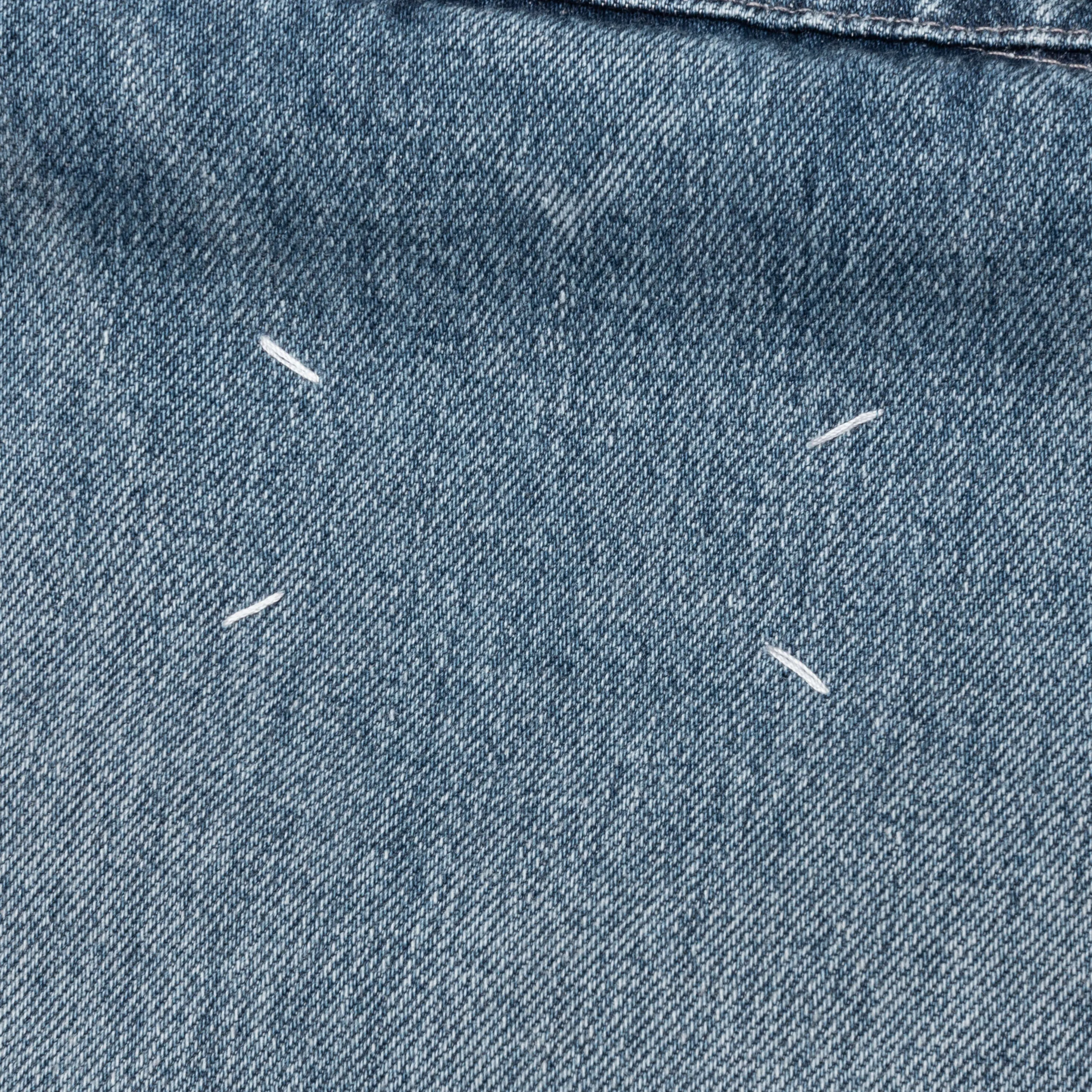 Denim Jacket with Corduroy Collar - Light Blue