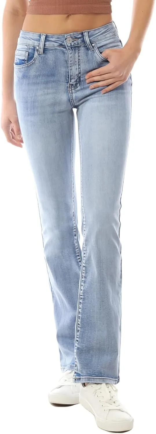 Design by Olivia Women's Sexy Stylish Flare Bell Bottom Slim Bootcut Jean