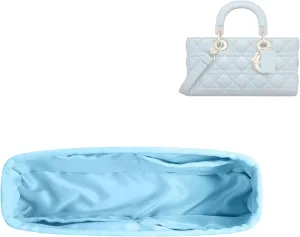 DGAZ Silk Purse Organizer Insert Fits Dior D-joy Bags,Silky Smooth Bag Organizer，Luxury Handbag & Tote Shaper(Candy Blue,D-joy S)