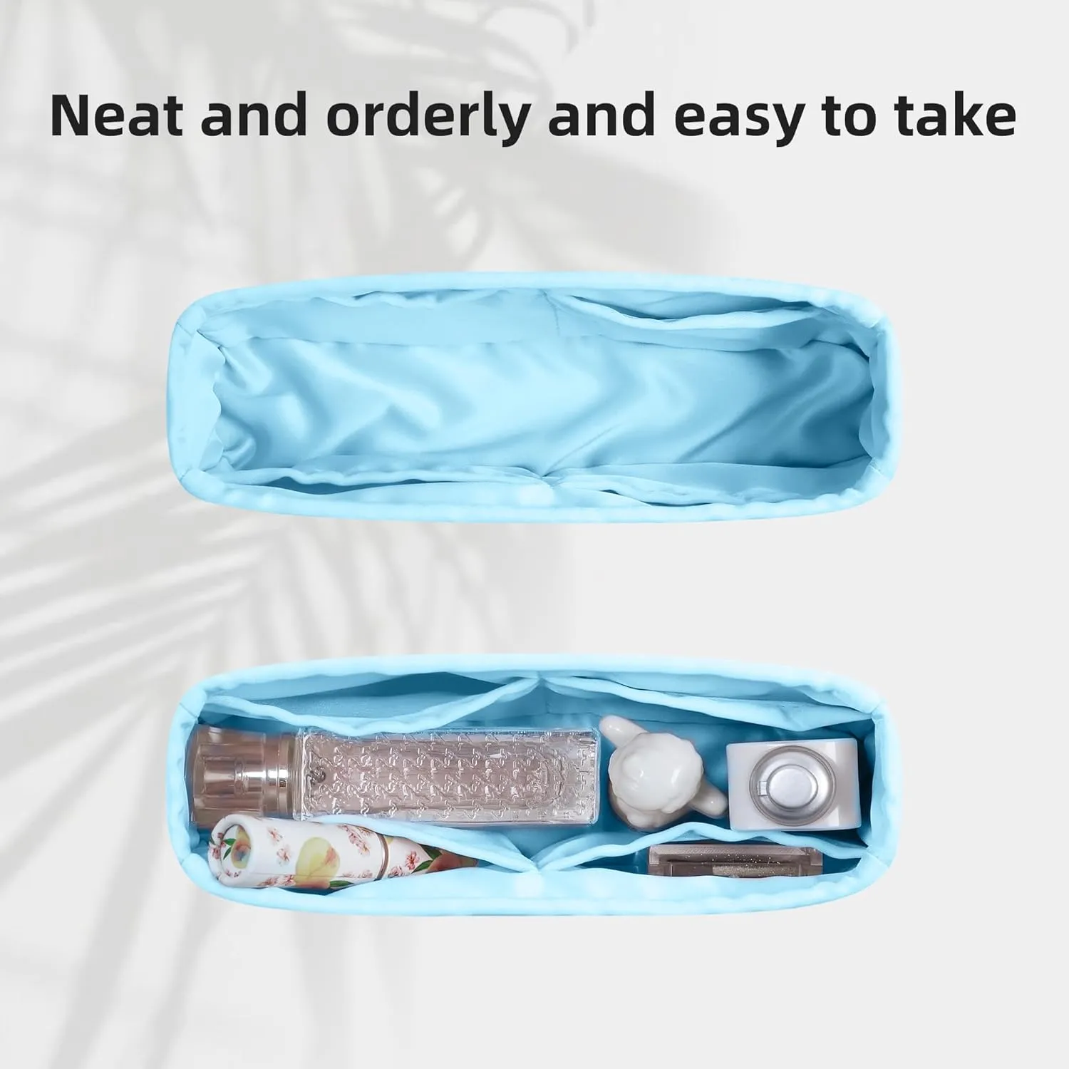 DGAZ Silk Purse Organizer Insert Fits Dior D-joy Bags,Silky Smooth Bag Organizer，Luxury Handbag & Tote Shaper(Candy Blue,D-joy S)