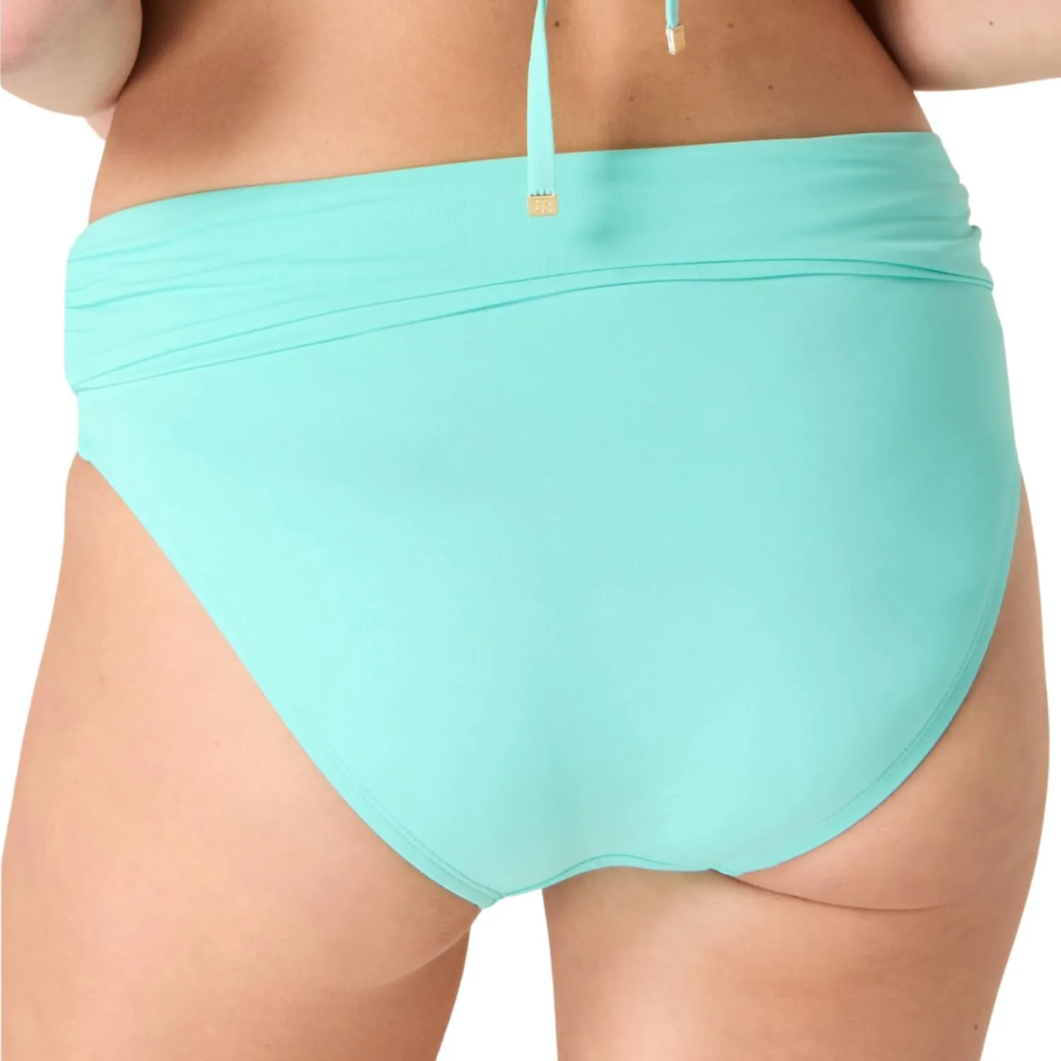 Diva High Waist Classic Bikini for Women — Full Coverage Figure Flattering Swim Bottom, Mesh Ruching for Natural Smoothing