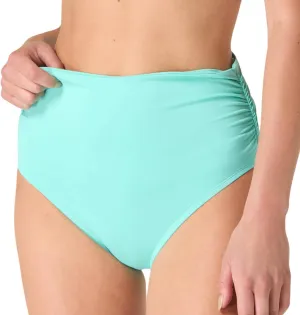 Diva High Waist Classic Bikini for Women — Full Coverage Figure Flattering Swim Bottom, Mesh Ruching for Natural Smoothing