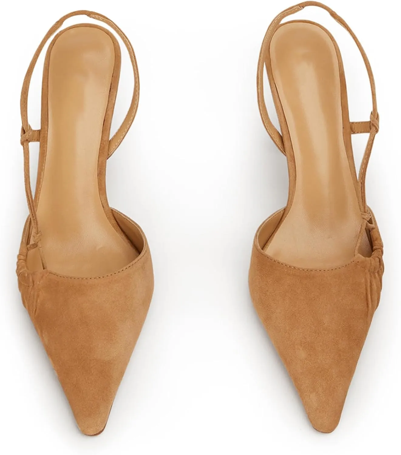 DOEYG Pointed Toe Slingback Heels for Women Sexy Buckle Strap Slingback Pumps Stiletto Heels Wedding Party Dress Backless Heeled Pumps