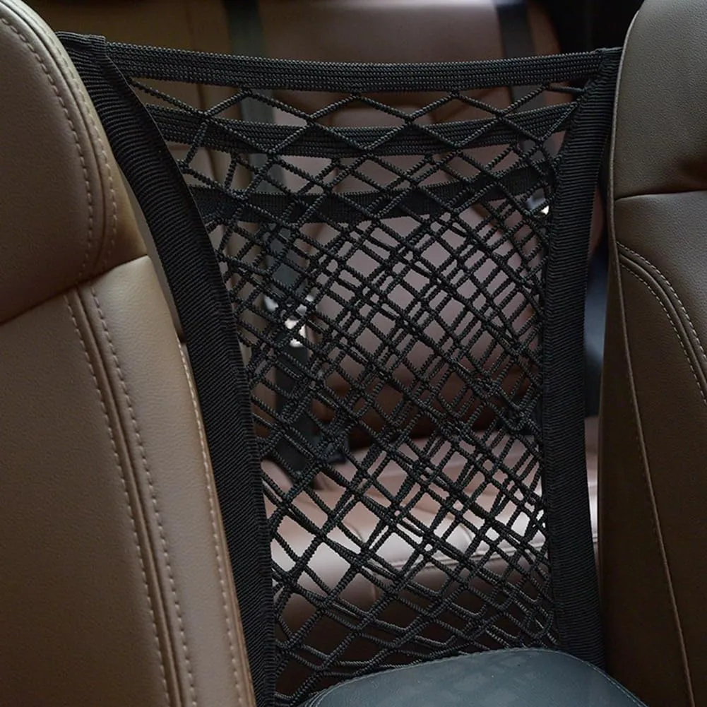 Dog Pet Net Barrier for 2022 2023 2024 2025 Toyota Tundra/Sequoia, 3-Layer Car Seat Back Net Organizer Car Divider & Storage Bag for Driving Safely with Children & Pets,S